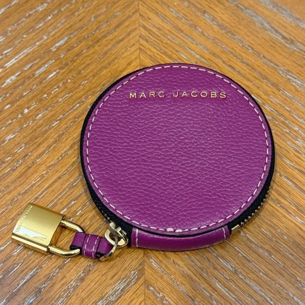Marc Jacobs Key Lock Purple Fuchsia Pink Leather Coin Purse